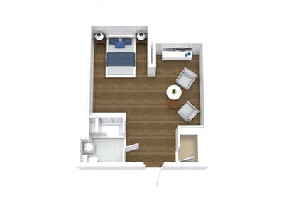 AL_Lynmoore - Live Oak - 3D  - Suite, One Bathroom - 435 sq. ft.